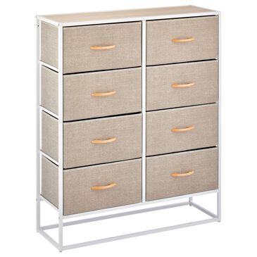 mDesign 8-Drawer Tall Dresser with Wood Handles in Linen, , large