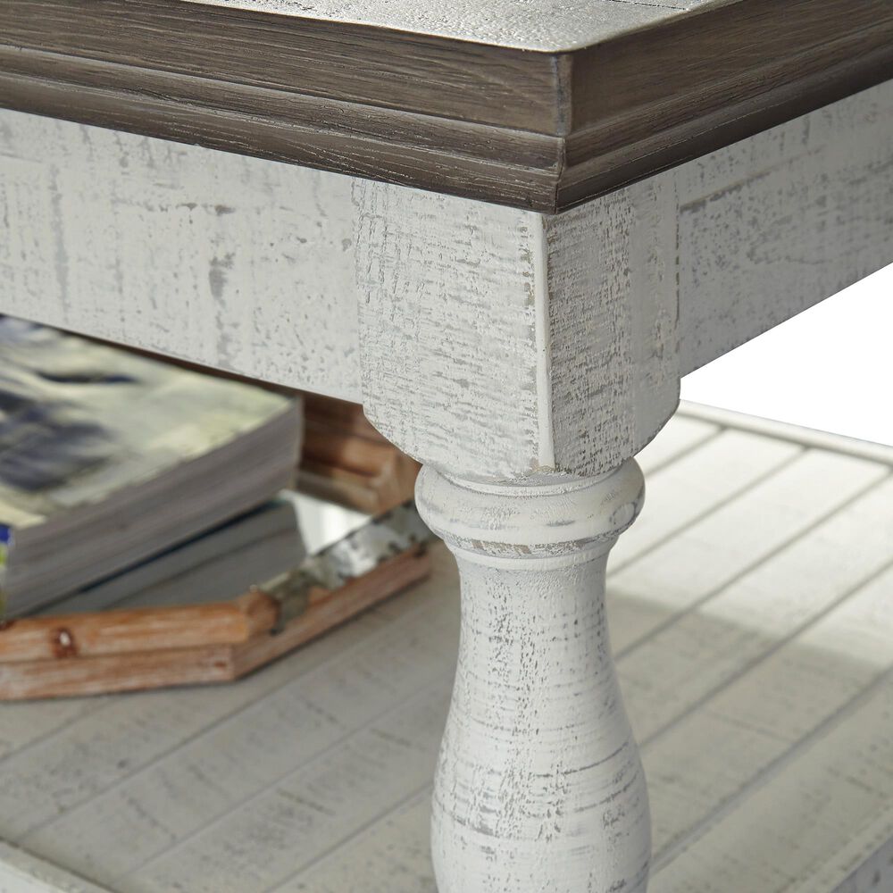 Ashley Havalance Lift Top Coffee Table in Weathered Gray and Vintage White, , large