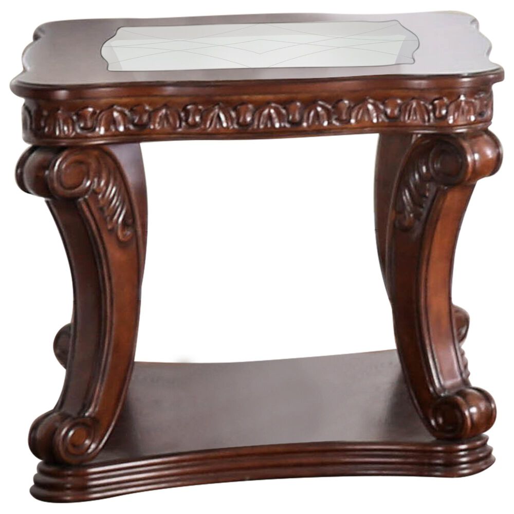 Furniture of America Hurtado End Table in Dark Oak, , large