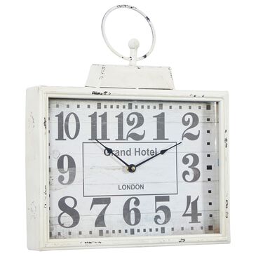 Maple and Jade 16" x 15" Wall Clock in White, , large