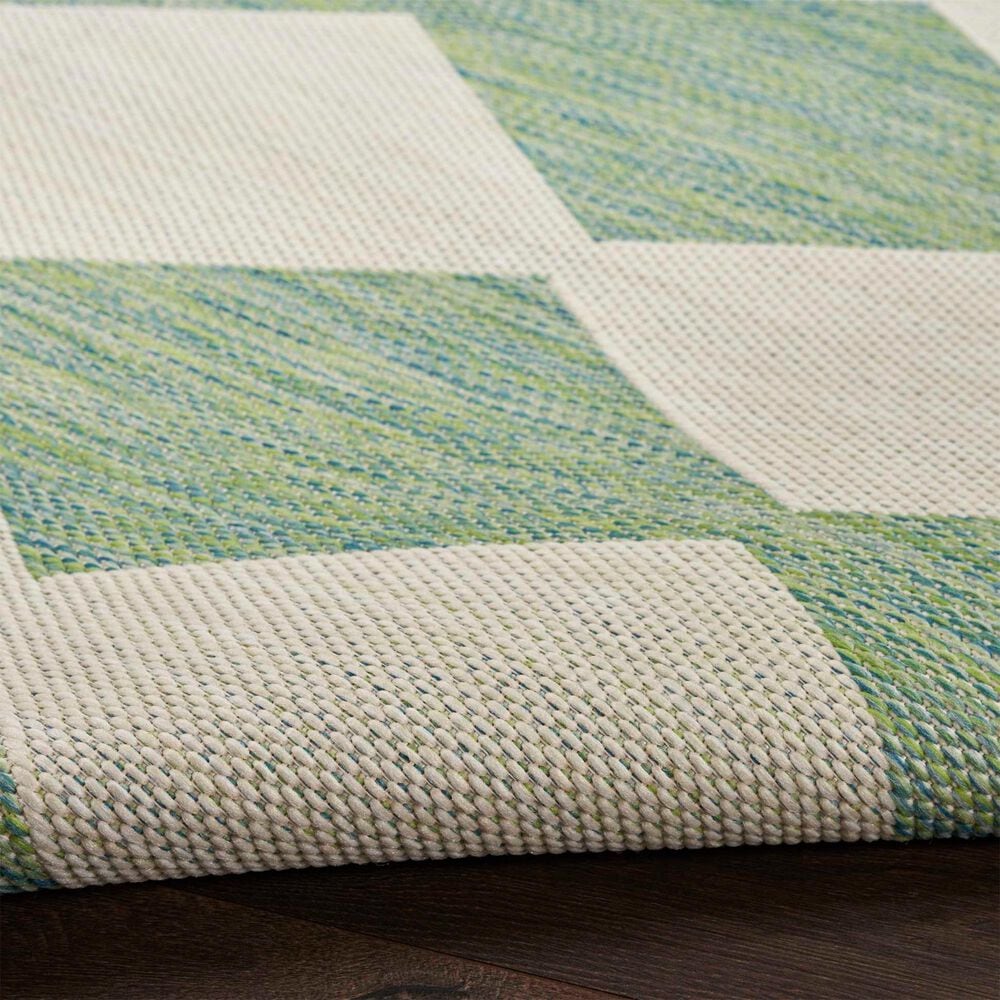 Nourison Positano Geometric Blue and Green 7&#39; x 10&#39; Indoor/Outdoor Area Rug, , large