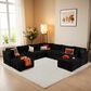 HOMLUX 9-Piece Mod L-Sectional with Chaise in Black, , large