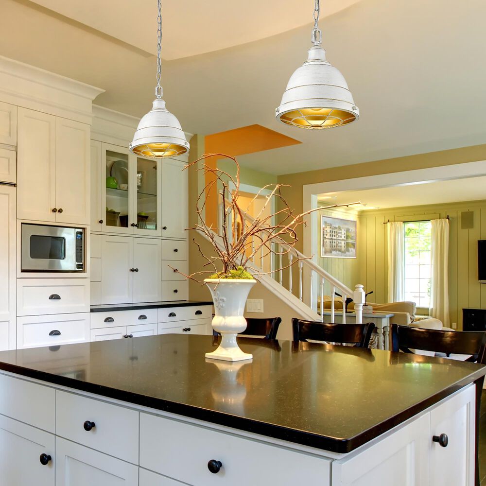 Golden Lighting Bartlett 2-Light Pendant in French White, , large