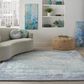Nourison Prismatic PRS19 8"7" x 11"6" Seafoam and Silver Area Rug, , large