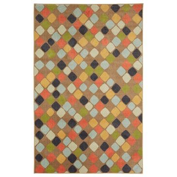 Karastan Prismatic 5" x 8" Blue, Green, Gray and Yellow Kids Area Rug, , large