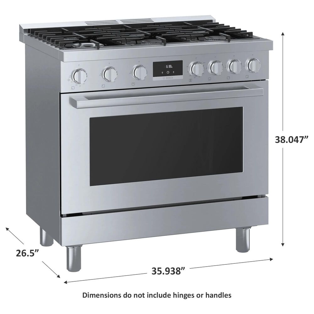 Bosch 3.4 Cu. Ft. Freestanding Gas Range with Convection in Stainless Steel, , large