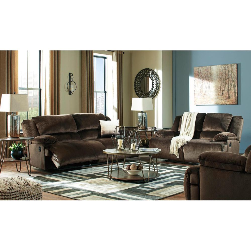 Signature Design by Ashley Clonmel Manual Reclining Loveseat in Chocolate, , large