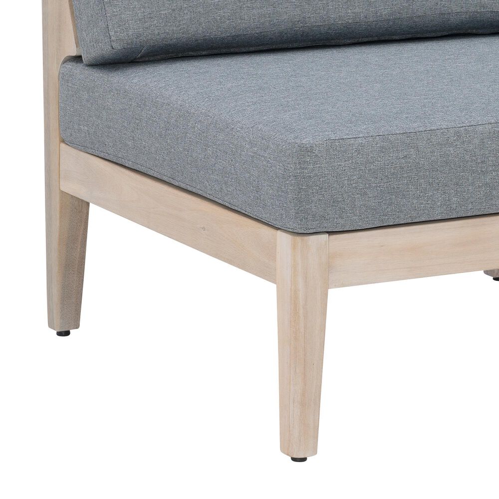 Linon Home Decor Summerlyn Patio Middle Chair with Natural Frame in Grey, , large