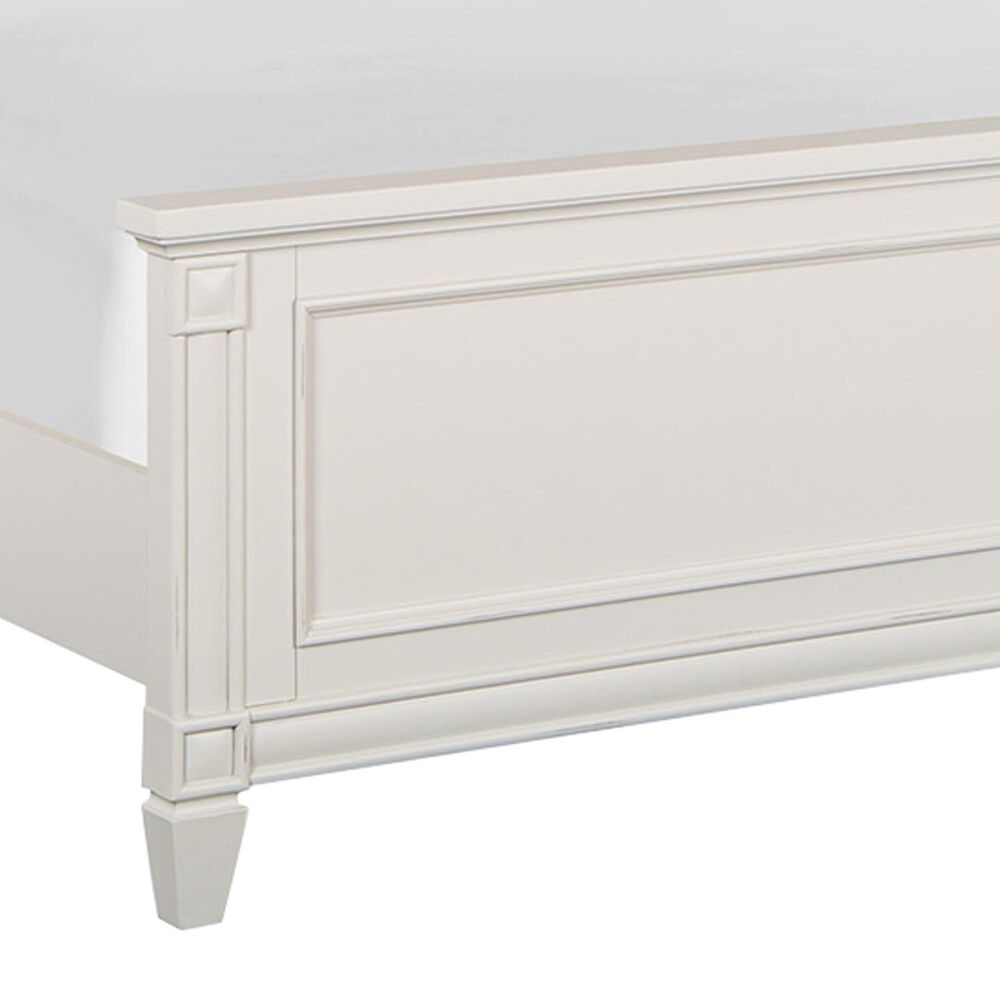 Nicolette Home Willowbrook King Panel Bed with Upholstered Headboard in Egg Shell White, , large