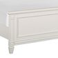 Nicolette Home Willowbrook King Panel Bed with Upholstered Headboard in Egg Shell White, , large
