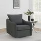 Pacific Landing Madia Swivel Glider Chair in Charcoal Grey, , large
