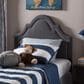 Baxton Studio Rita Twin Upholstered Panel Headboard in Dark Grey, , large