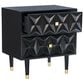 Linon Home Decor Geo 2-Drawer Texture Nightstand in Black and Gold, , large