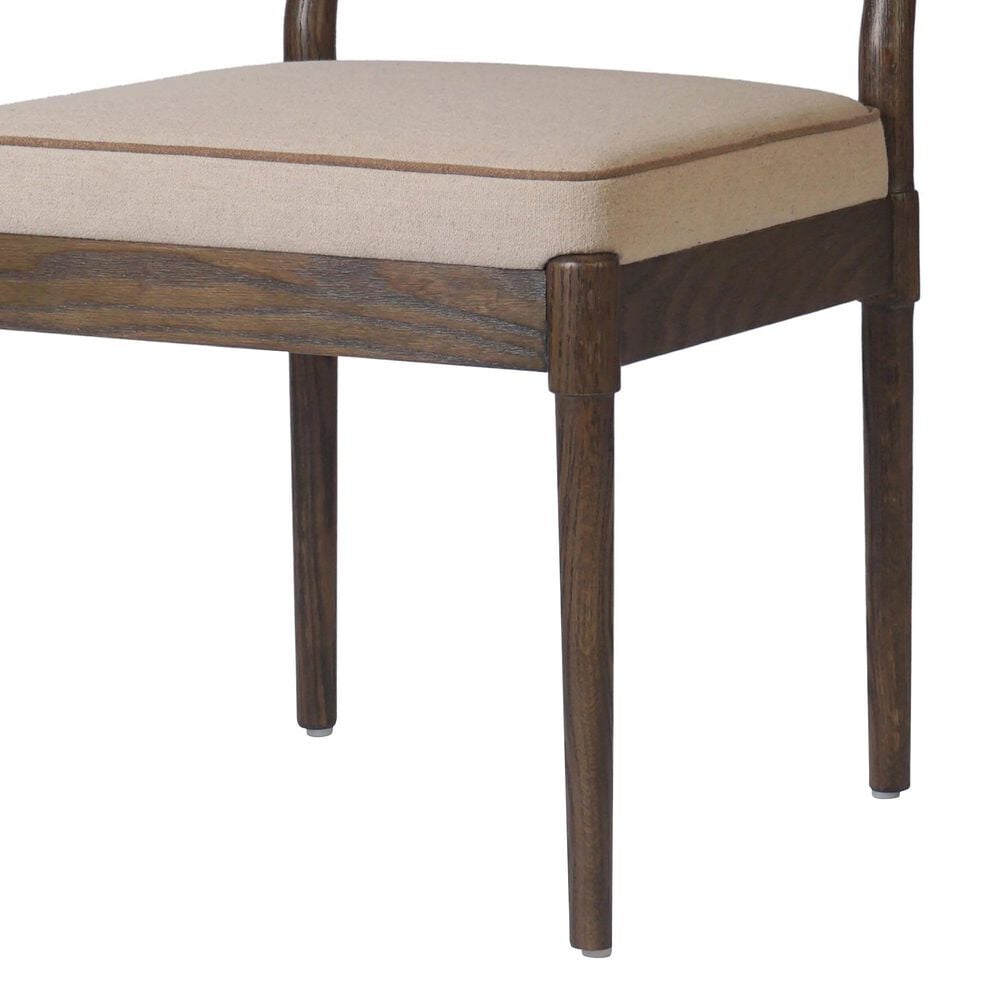 Four Hands Esther Side Chair with Antwerp Taupe Cushion in Brown Oak, , large