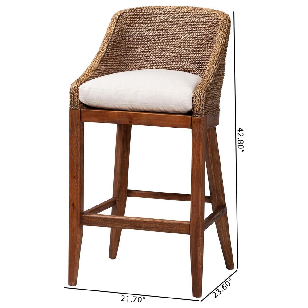 Baxton Studio Jasper Bar Stool in Brown Wash, , large