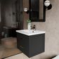 Lexora Home Castor 24" Single Bathroom Vanity in Black with White Acrylic Top and Rectangular Sink, , large