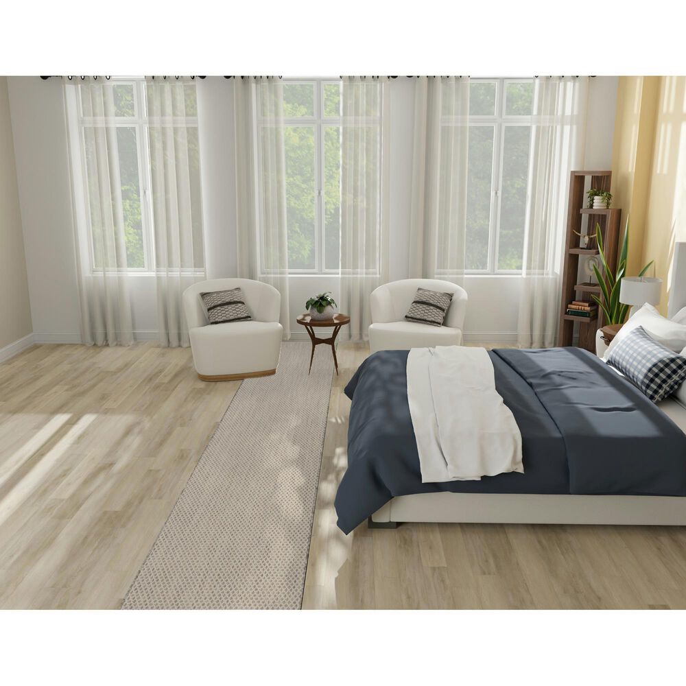 Nourison Courtyard Ivory and Silver 2&#39;2&quot; x 20&#39; Indoor/Outdoor Runner, , large