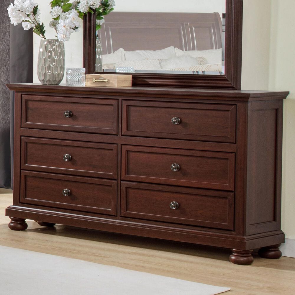 Crown Mark Claribelle 6-Drawer Dresser in Rich Cherry, , large