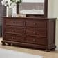 Crown Mark Claribelle 6-Drawer Dresser in Rich Cherry, , large