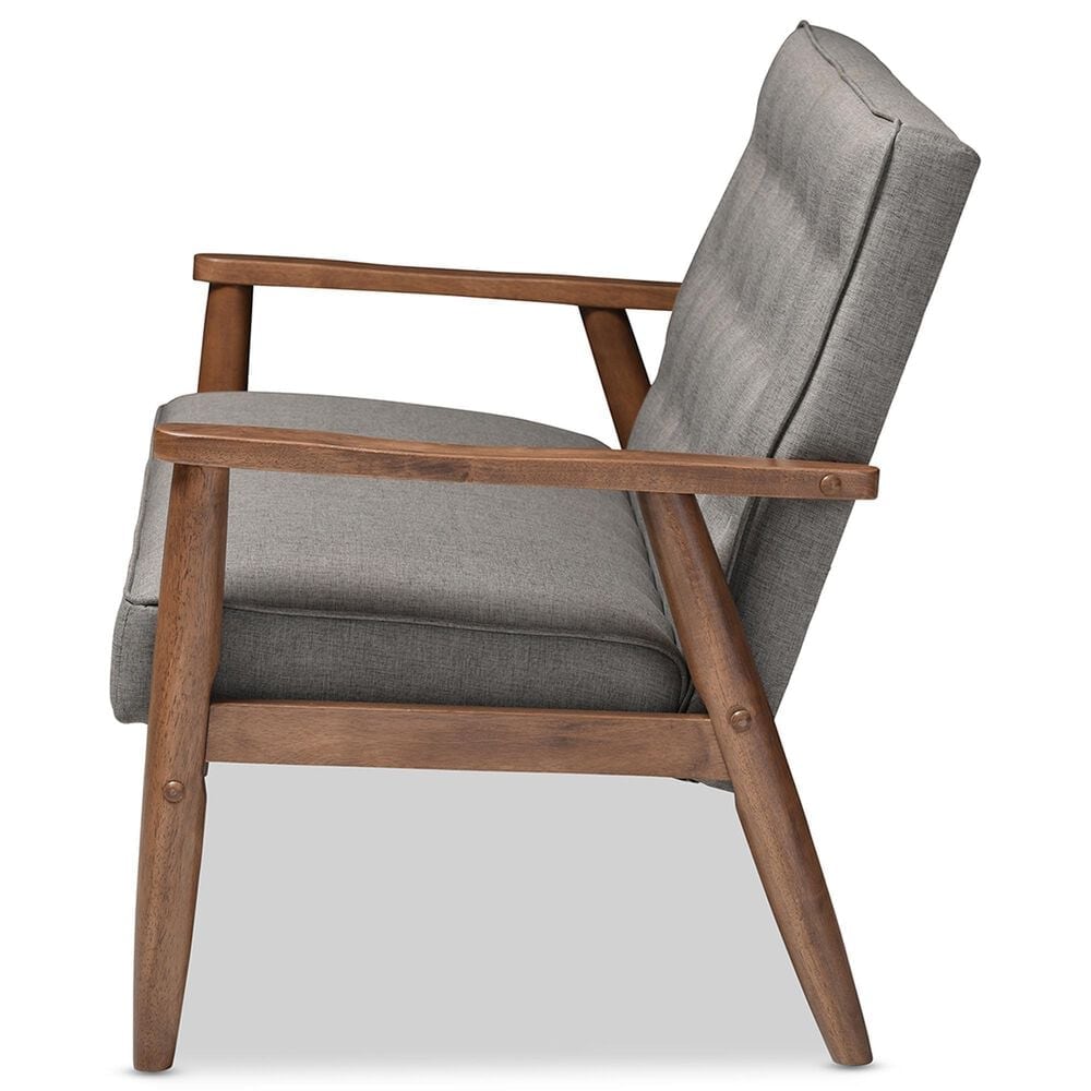 Baxton Studio Sorrento Stationary Loveseat in Grey, , large