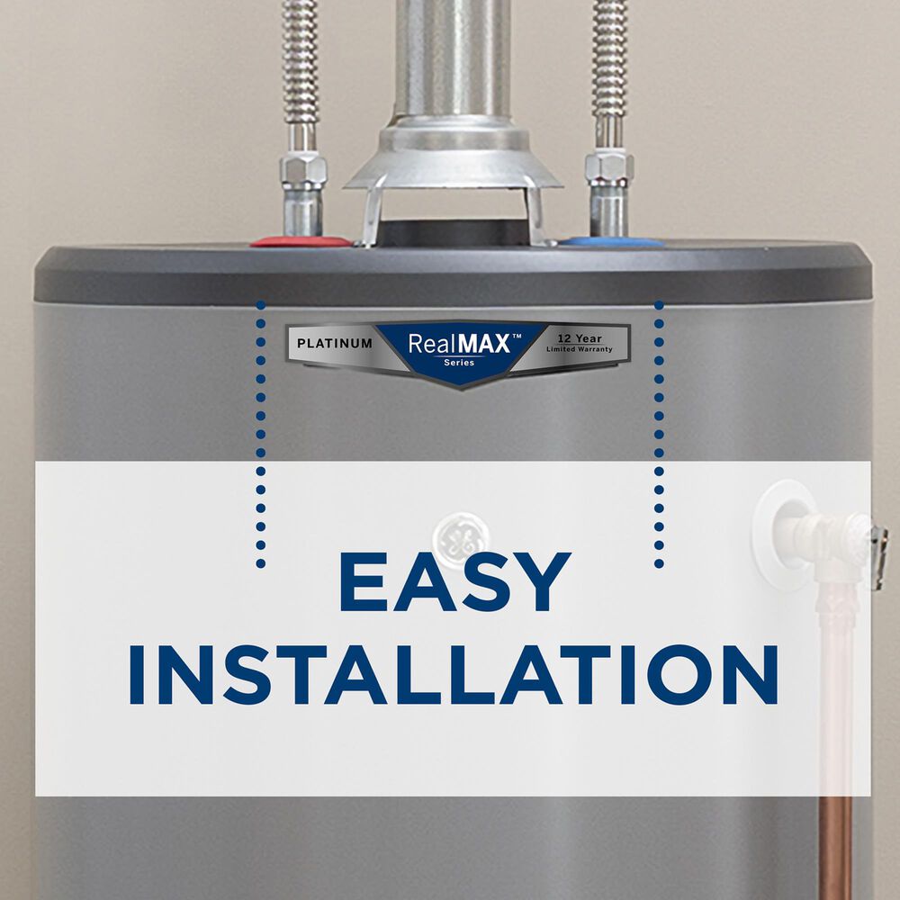 GE Appliances RealMAX Premium 40-Gallon Short Natural Gas Atmospheric Water Heater in Gray, , large