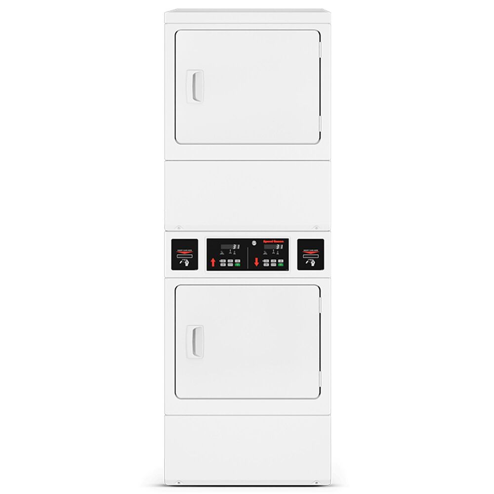 Speed Queen 14 Cu. Ft. Commercial Electric Stack Dryers with Card Reader in White, , large