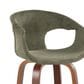 LumiSource Curva 30" Swivel Barstool with Green Upholstery in Walnut and Black (Set of 2), , large