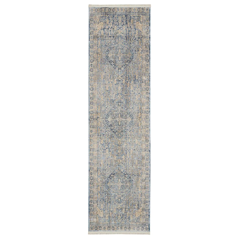 Nourison Lustrous Weave LUW02 2"2" x 7"6" Blue and Ivory Runner, , large