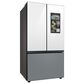 Samsung Bespoke Bespoke 30 Cu. Ft. 3-Door French Door Refrigerator - White Glass Top Family Hub Panels and Matte Gray Glass Bottom Panel Included, , large