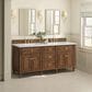 James Martin Vanities Lorelai 72"Double Vanity in Mid-Century Walnut with 3 cm Arctic Fall Solid Surface Top, , large