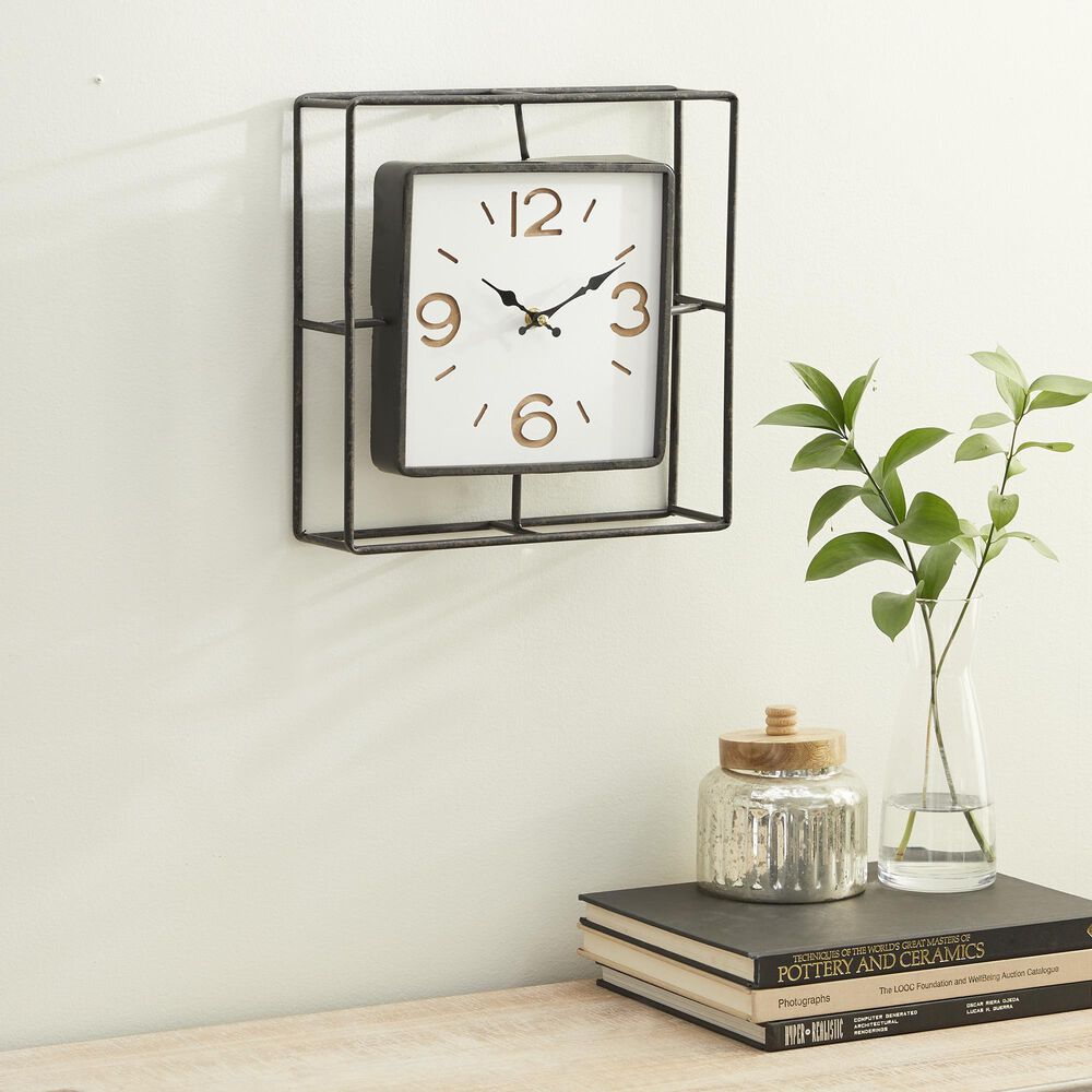 Novogratz 12&quot; x 12&quot; Wall Clock in Black, , large