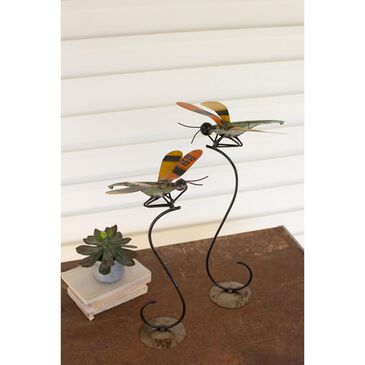 Kalalou Recycled Metal Dragonflies on Stands (Set of 2), , large