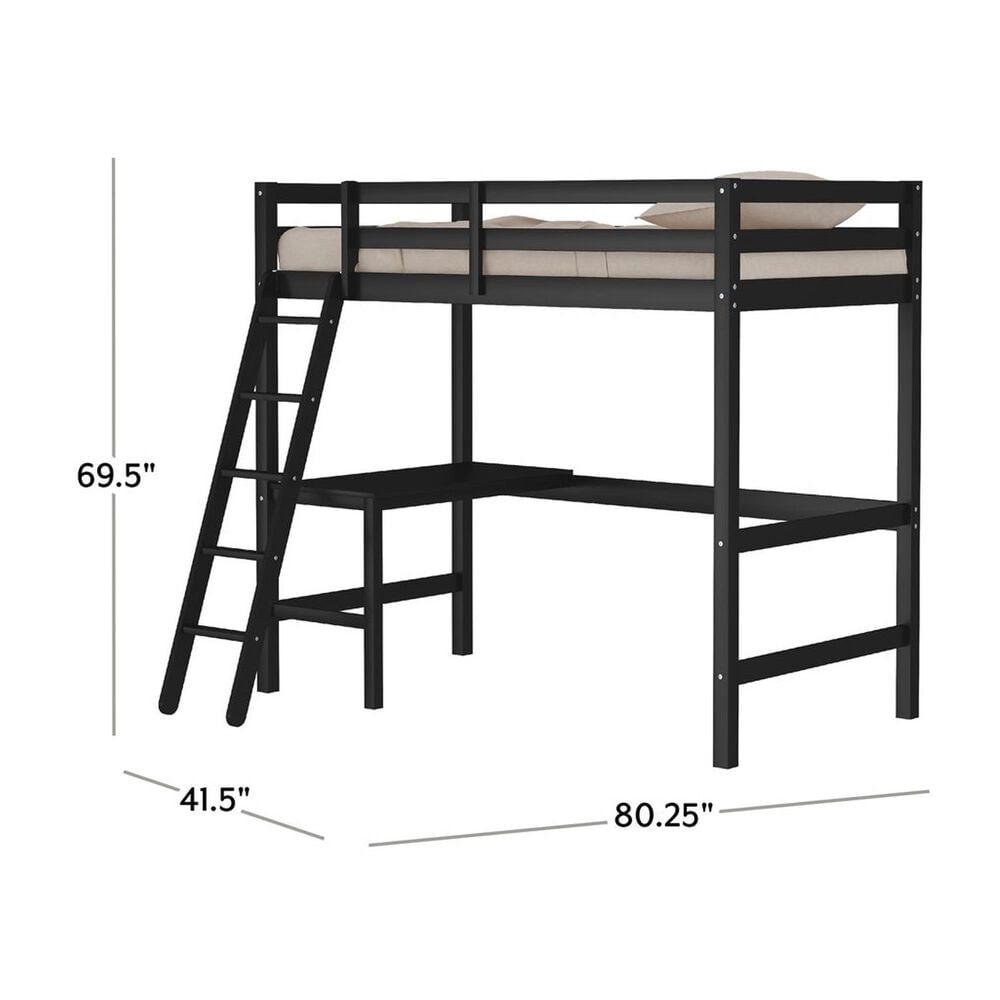 The Monday Company Twin Loft Bed W/Desk, , large