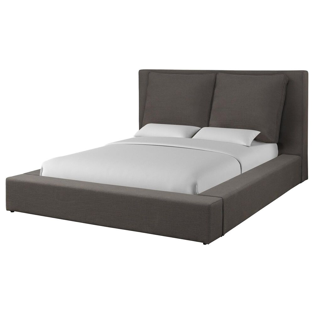 Simeon Collection Heavenly Queen Platform Bed in Flax Charcoal, , large
