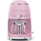 Smeg 47.34 Oz Drip Coffee Maker in Pink and Polished Chrome, , large