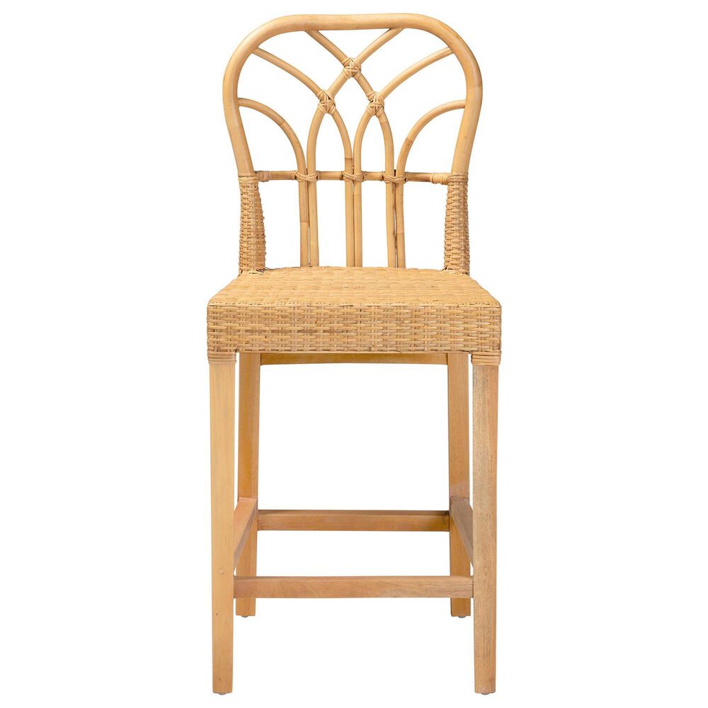 Baxton Studio Monaco Counter Stool in Natural Brown and Light Honey, , large