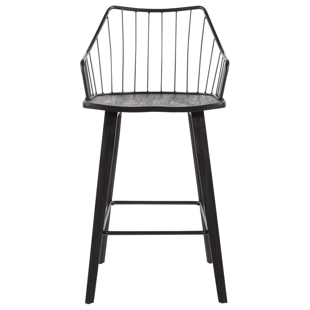 Lumisource Winston Counter Stool in Black and Black, , large