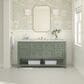 James Martin Vanities Breckenridge 60" Single Bathroom Vanity in Smokey Celadon with 3 cm Victorian Silver Quartz Top and Rectangular Sink, , large