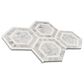 Soho Studio Metrology Thassos and Carrara 6" x 6" Hexagon on 11" x 12" Marble Mosaic Sheet, , large