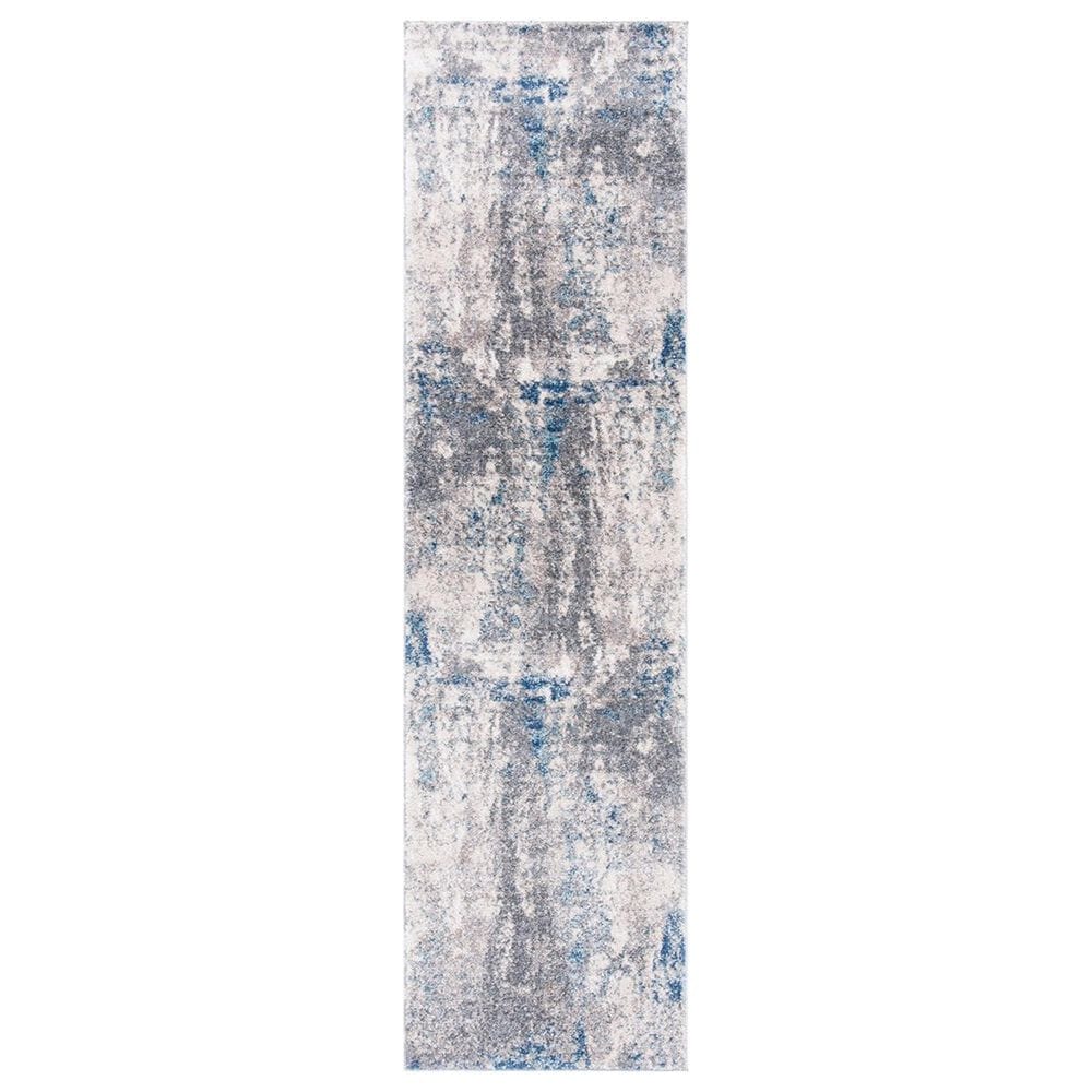 Safavieh Aston 2" x 8" Grey and Navy Runner, , large