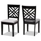 Baxton Studio Caron Side Chair with Grey Cushion in Espresso Brown (Set of 2), , large