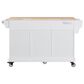 HOMLUX Kitchen Island with Rubber wood Countertop in White, , large