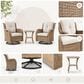 Sunwell Garden 3-Piece Patio Conversation Set with Gray Wicker in Beige, , large