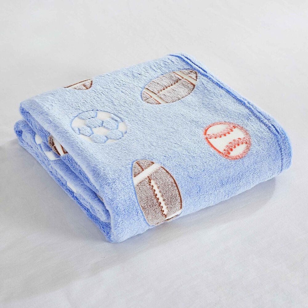 Duke Imports Game Time - Glow in the Dark Plush Throw in Blue, , large