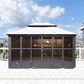 HOMLUX 12" x 14" Outdoor Sunroom Gazebo with Aluminum Frame in Gray, , large