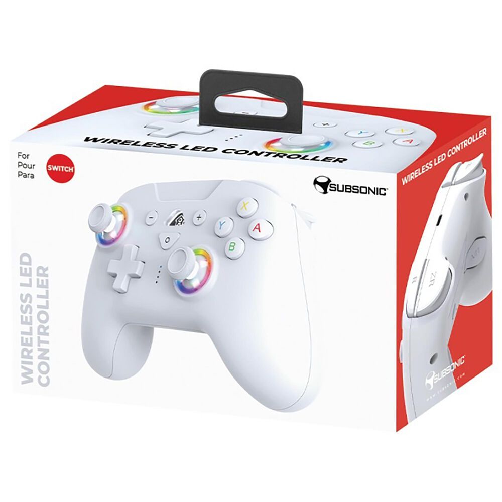 SUBSONIC Wireless LED Controller in White - Nintendo Switch, , large