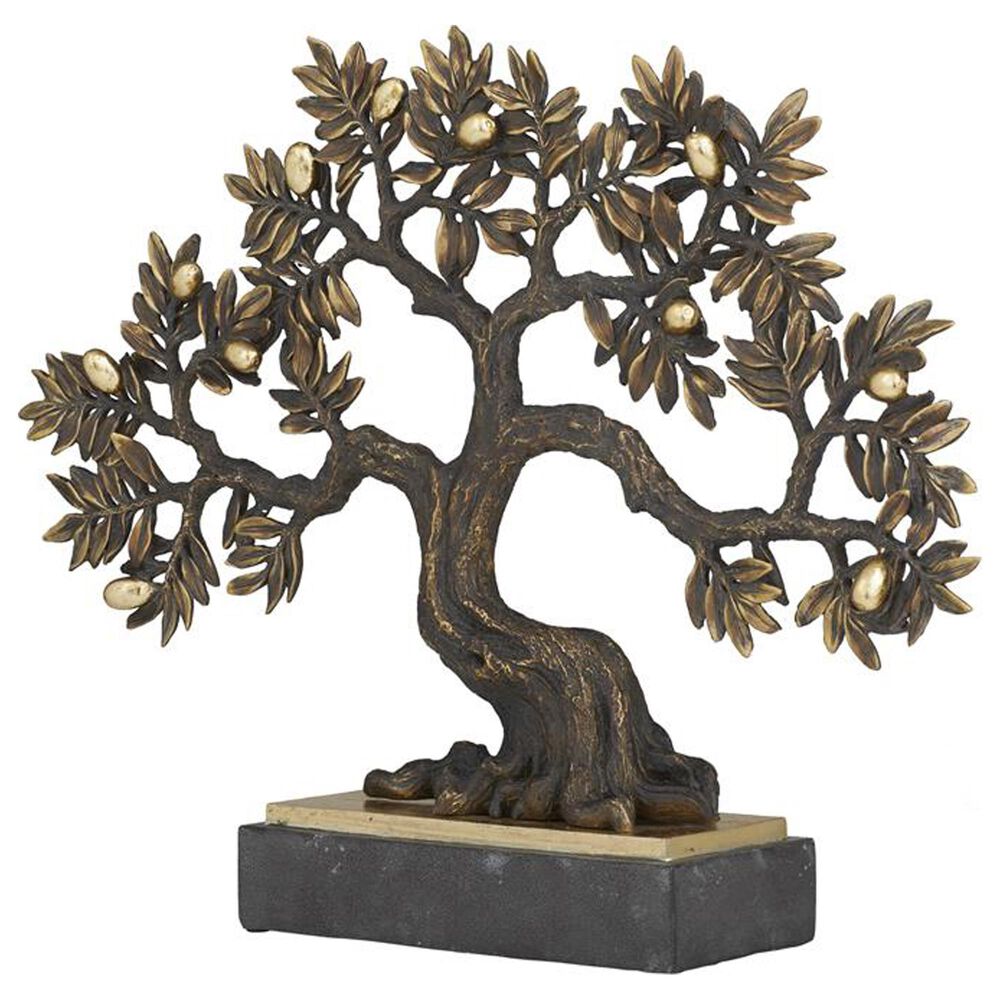 Maple and Jade Tree Sculpture in Black and Distressed Bronze NFM