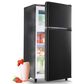 HOMLUX 3.5 Cu. Ft. Top Freezer Refrigerator with Adjustable Thermostat in Black, , large