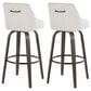 LumiSource Hannah Swivel Bar Stool with Cream Fabric Upholstery in Walnut and Black (Set of 2), , large