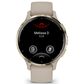 Garmin Venu 3S Smartwatch 41mm Soft Gold Stainless Steel Bezel Case with French Grey Silicone Band, , large